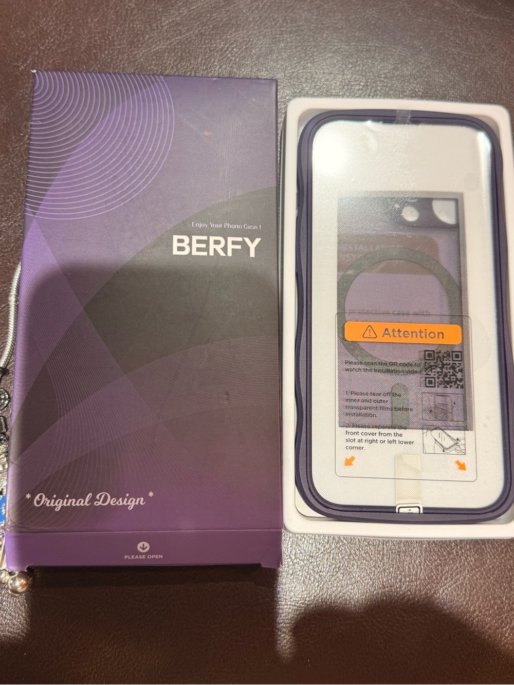 NWT Purple Clear-Back Phone Case with Purple Bumper